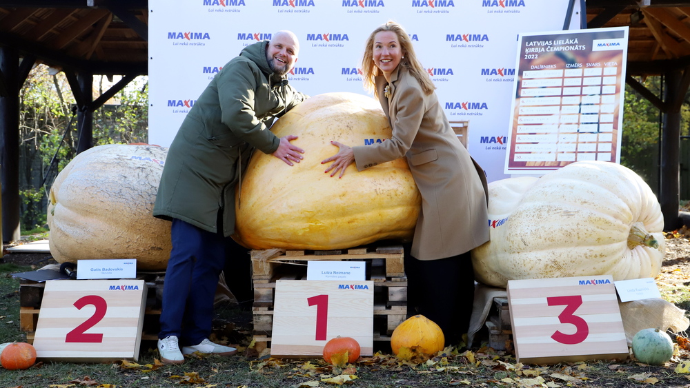 Latvijas lielākā ķirbja čempionātā uzvarējis Kuldīgas novadā izaudzētais 351 kilogramu smagais ķirbis