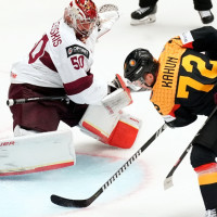 Latvijas hokejisti pasaules čempionāta ceturtajā mačā pārliecinoši zaudē Vācijai